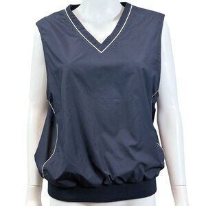 Cutter & Buck Womens Sleeveless Golf Wind Vest Medium Navy Contrast Piping